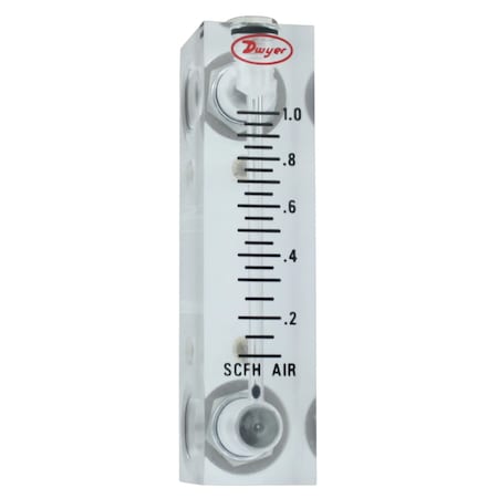 Dwyer Instruments Flowmeter, range .1-1 SCFH air. VFA-1-SSV